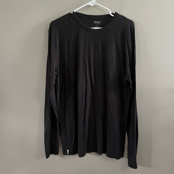 PAKA Long Sleeve Tee- Charcoal Grey Black Size Large - Picture 1 of 8